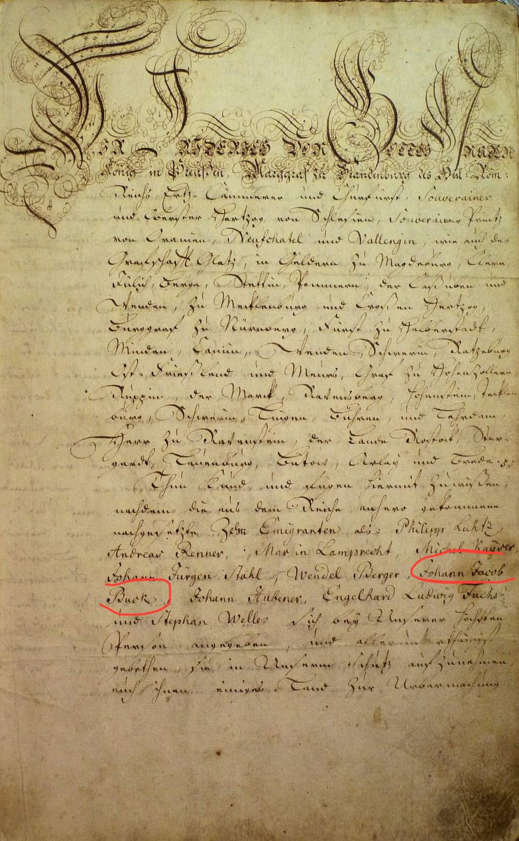 MyMischlingFam's tweet photo. “We have also […] resolved to build each colonist at our expense a house, barn &amp; stable, &amp; to give them 1 wispel, 20 bushels, 15 metzen, 4 oxen, 3 cows, 20 sheep, a breed-sow, a ready wagon &amp; plough as their own property”
(Photo: Deed of Incorporation, 1752)
[4/5] #AncestryHour https://t.co/lQIMMl5I3b