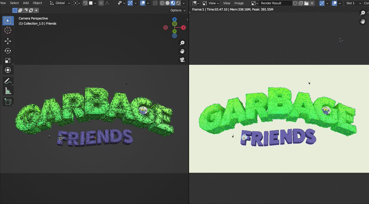 takemycooffee's tweet photo. Render process @garbagefriends

@_typicalfriends
#blender #nft #nftartist #artist #3dartist https://t.co/L29EZ7dkVa