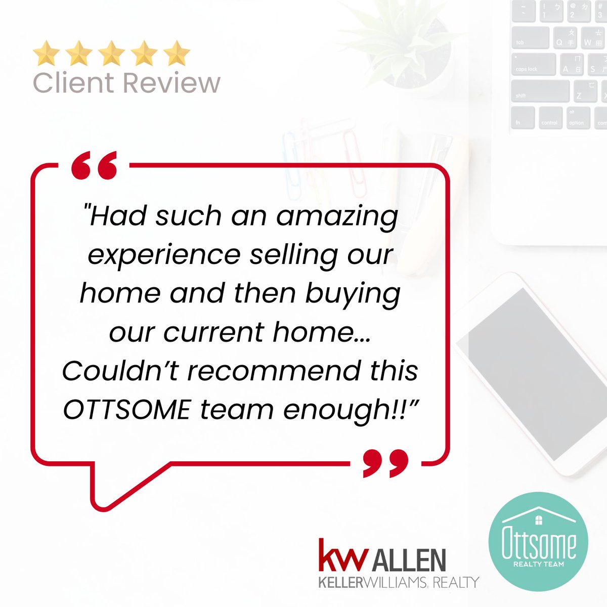 OttsomeRealty's tweet photo. Thank you so much for taking the time to provide such a helpful and kind #review of our services. It is greatly appreciated. Get the #OttsomeExperience - call or text today!

#OttsomeRealtyTeam
powered by #KellerWilliams
469-631-1050

#dallas #dallasrealestate #northdallasrealtor https://t.co/3E2Nz5egYD