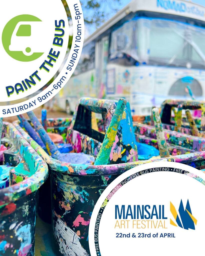 NOMADartbus's tweet photo. Dear Friends, our teammates are gearing up for a fun-filled weekend with you! This Saturday and Sunday don’t miss your chance to paint the bus at the 48th annual Mainsail Art Festival.

We look forward to creating with you! 
_____
@mainsailart 
•
•
•… https://t.co/Qg0q4sJnts https://t.co/kWEWYf0BWv