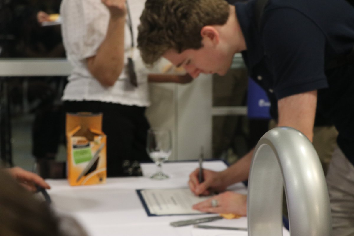 EngineeringTcnj's tweet photo. The first of many senior celebrations to come, #TCNJEngineering students and their families gathered last Friday for the Order of the Engineer induction ceremony. #TCNJ #seniors #engineers #OrderoftheEngineer https://t.co/dSAR5grZj2