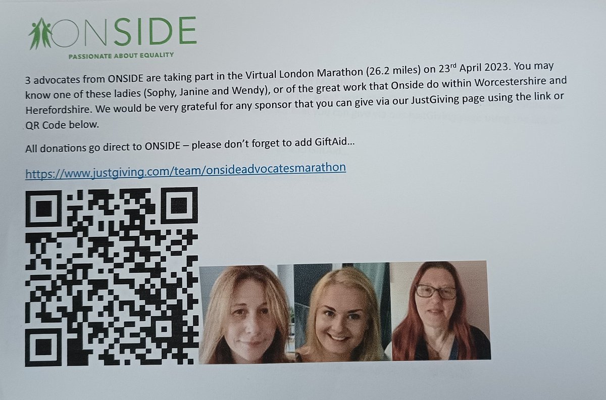 nigel_stretch's tweet photo. @AutoFestHW Three young ladies Janine, Sophy and Wendy will be out of their cars and taking on the Virtual London Marathon on Sunday to raise money for @OnsideAdvocacy Please could you give them a retweet. #WeStartTogether #LondonMarathon https://t.co/elqHOiywV7