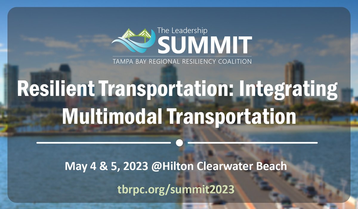 How do we adapt our transportation systems to rising seas, flood waters and other climate impacts while preventing traffic, reducing emissions, and increasing transportation accessibility? 🚙🚕

Don’t miss the Resiliency Leadership Summit! Register now at events.tbrpc.org/sm23