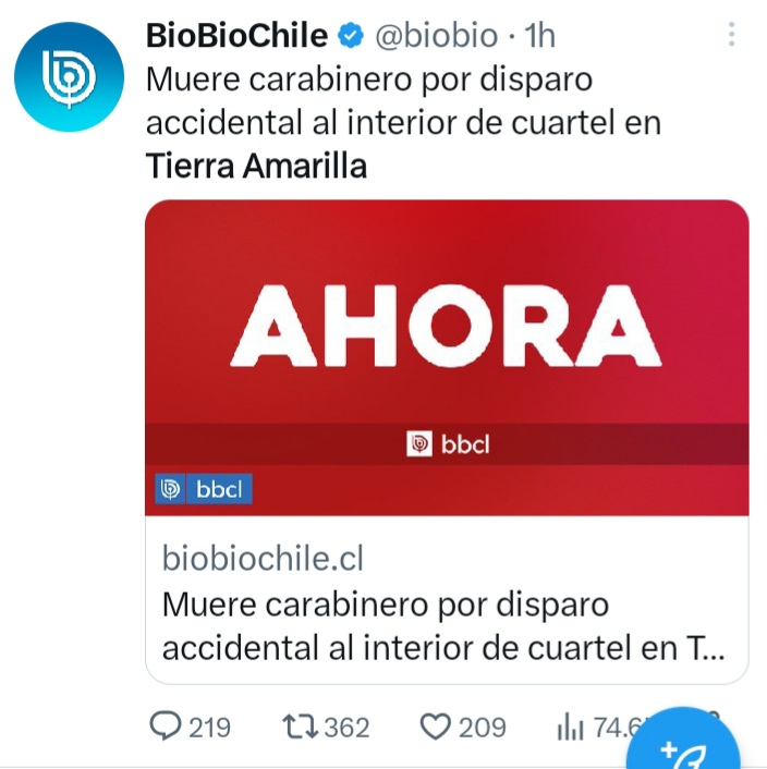 LabbeYanez's tweet photo. Impresionante el sometimiento d la mayoría d la prensa a la versión d Carabineros sobre muerte d funcionario en Tierra Amarilla. No ocupan condicional, no esperan investigación. Dan x hecho q así  ocurrió.

Y Carabineros asegura, además, q en el lugar del disparo no hay cámaras. https://t.co/SyDx9DOGAJ