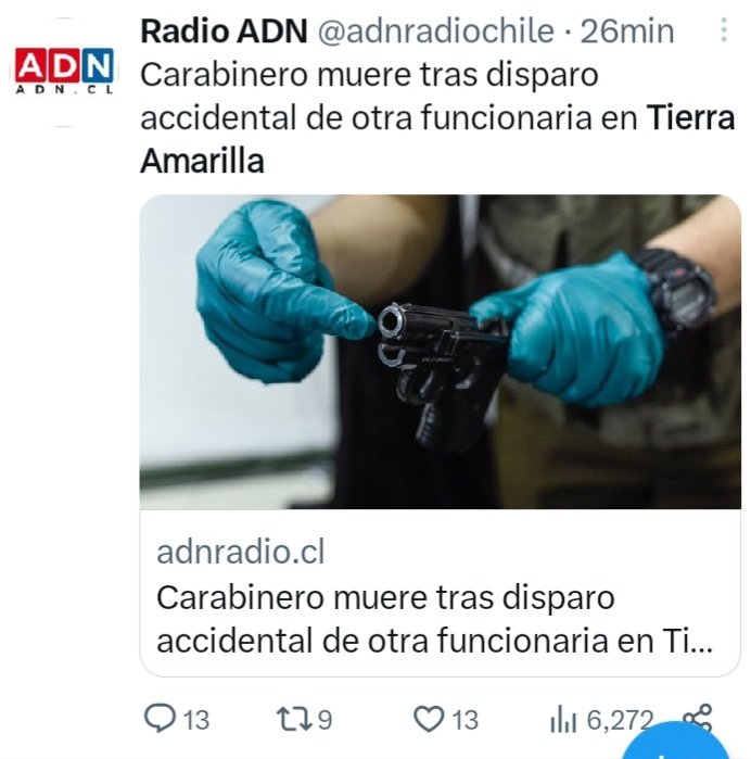 Impresionante el sometimiento d la mayoría d la prensa a la versión d Carabineros sobre muerte d funcionario en Tierra Amarilla. No ocupan condicional, no esperan investigación. Dan x hecho q así  ocurrió.

Y Carabineros asegura, además, q en el lugar del disparo no hay cámaras.