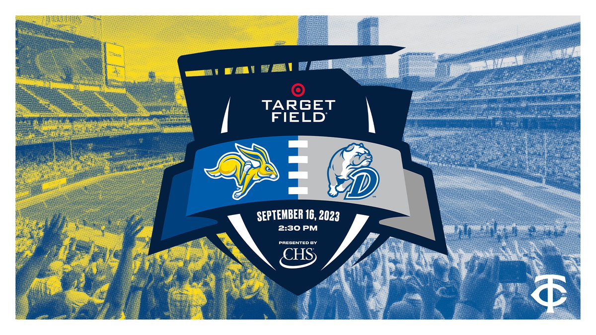 Twins's tweet photo. Tickets are on sale now for the SDSU vs. Drake football game at Target Field!! 🏈

Get 'em while they're hot!

https://t.co/8uBioS8tcS https://t.co/cl9omNF0ZQ