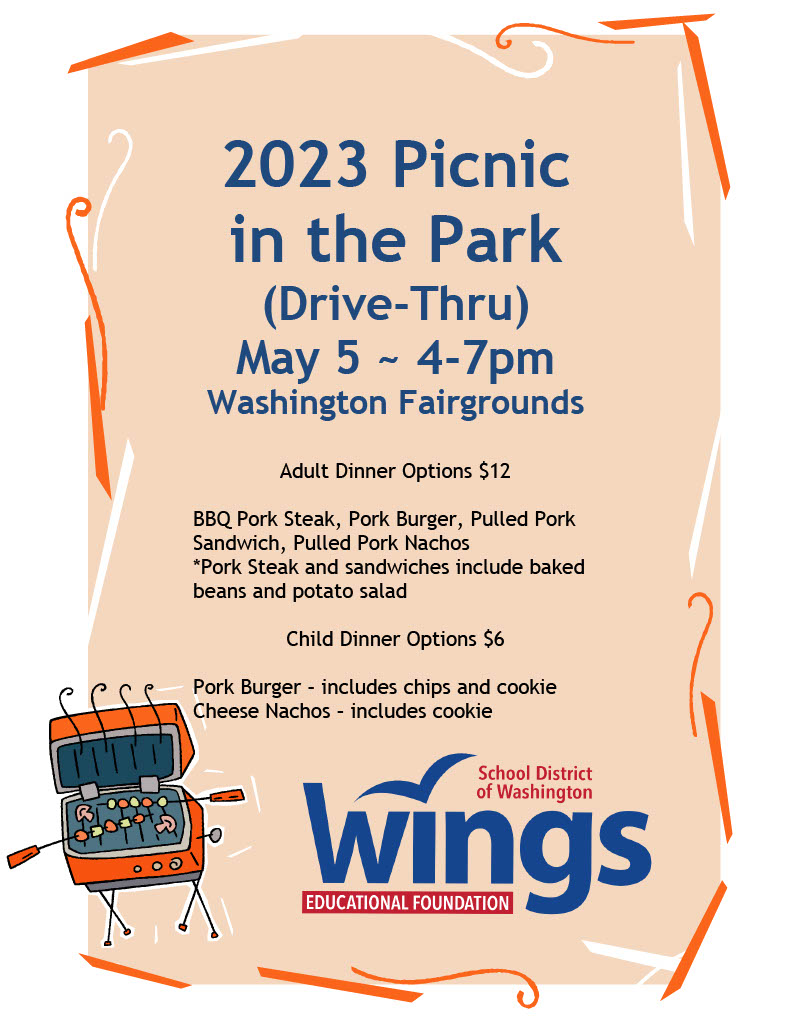 WINGS BBQ Lunch Delivery, Drive-Thru Picnic Is Friday, May 5; Lunch Orders Due May 3. Click the link below for more details.
tinyurl.com/tp36sfzn