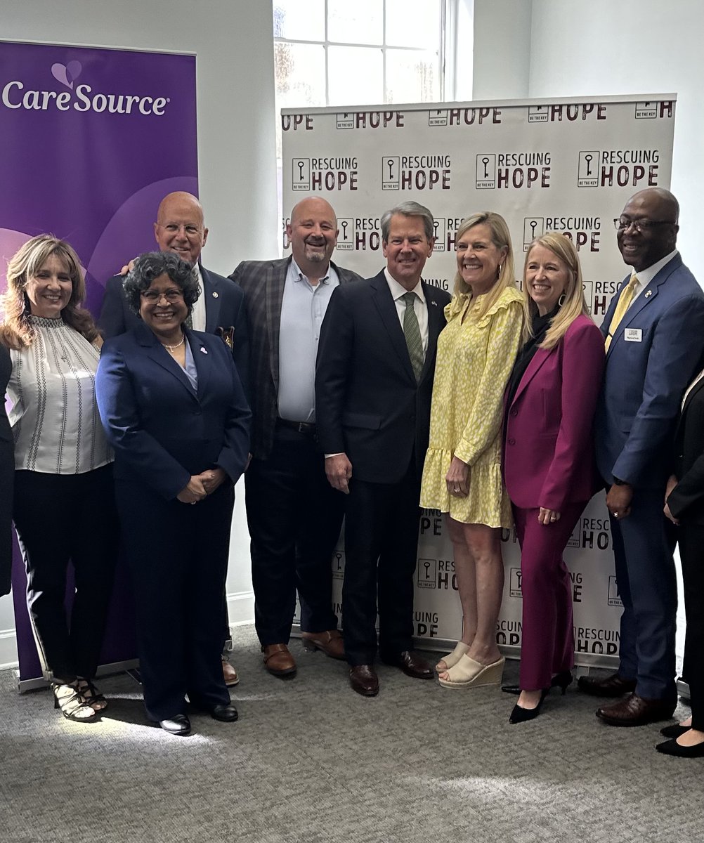 caresource's tweet photo. We want to help bring awareness to and support programs that combat human trafficking in the United States. That’s why we’re supporting Rescuing Hope and the Georgia Sheriffs’ Association with @GovKemp and @GAFirstLady. #CareSourceGA https://t.co/bQrzVLYbMy