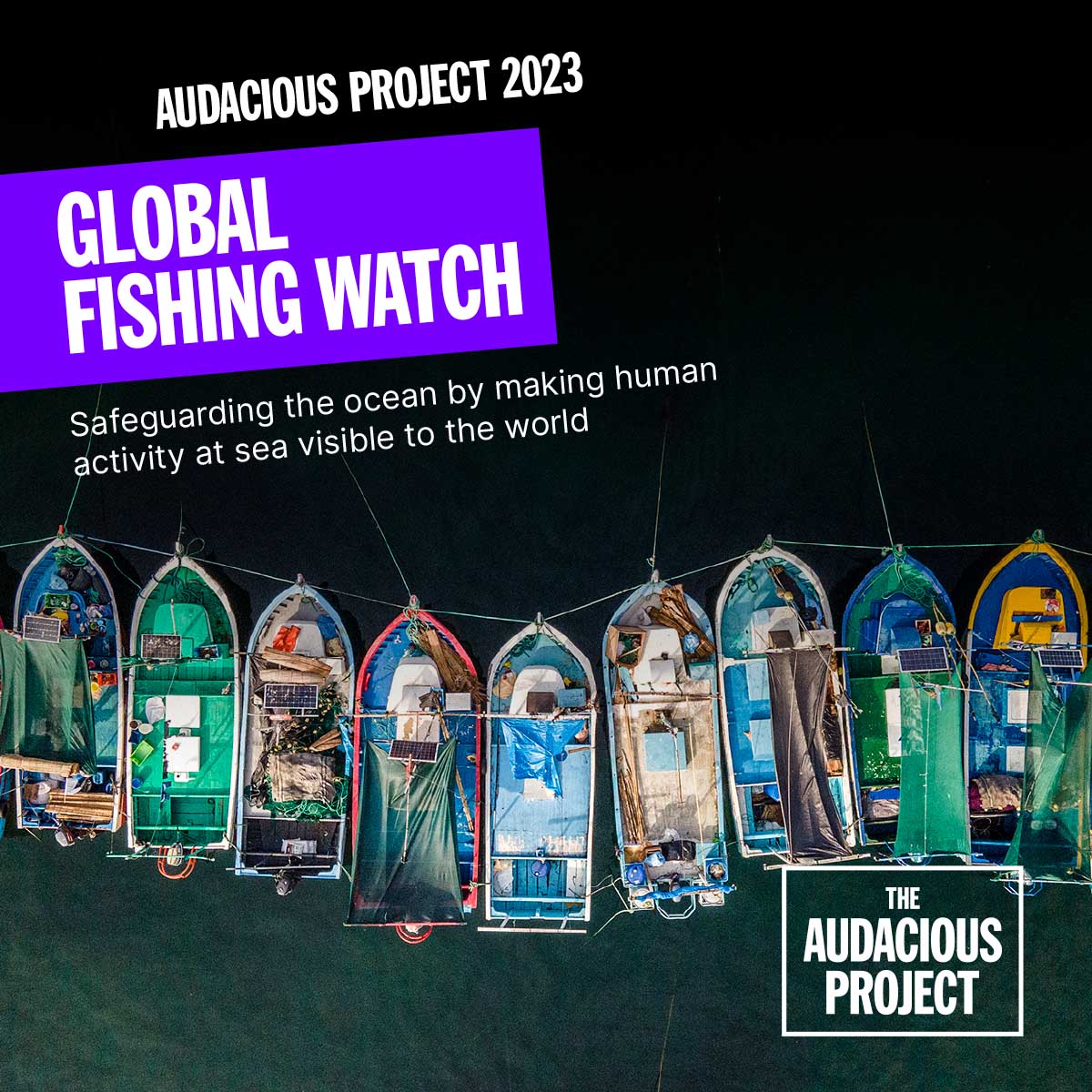 GlobalFishWatch's tweet image. Introducing our big idea!

As part of TED’s Audacious Project, we have a bold idea to change the way we manage the ocean. 

We&apos;re creating a map of all industrial activity at sea that&apos;s free for everyone.

Learn more @TheAudaciousPrj: audaciousproject.org/grantees/globa…

#AudaciousProject