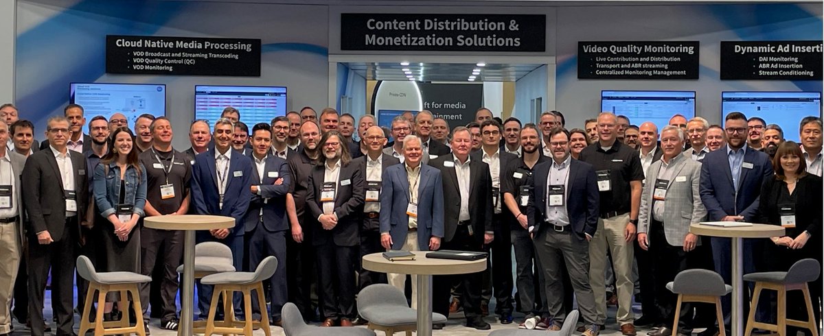 Telestream's tweet photo. This fine looking bunch is ready for day 3 at NAB. Pop by Booth W1501, West Hall, or book a demo/meeting: https://t.co/1qwp9hUY4z
#Telestream #NABshow @NAB #NAB2023 #StudioProduction #ContentManagement #VideoQualityMonitoring #Advertising #postproduction #LiveProduction #Cloud https://t.co/2tYU8HMUM7