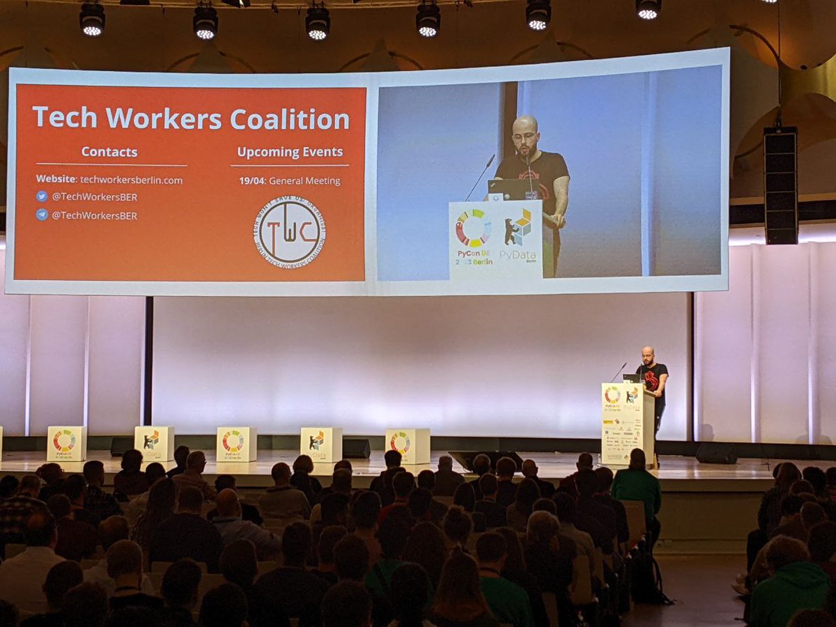 TechWorkersBER's tweet image. print(&apos;Hello Tech Workers 🐻&apos;)  

It was lovely to meet so many Pythonista interested in workplace democracy and sticking up for your coworkers at #PyConDE 💪