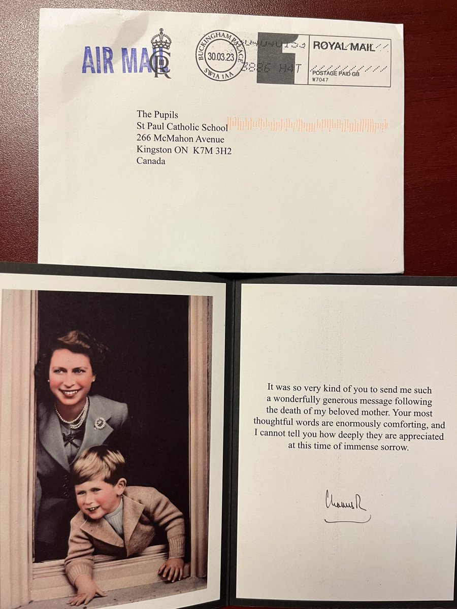 We received a letter from King Charles!