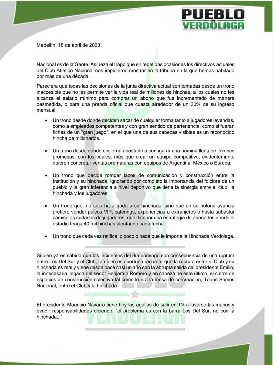 PuebloVerdolaga's tweet photo. Comunicado Pueblo Verdolaga frente a la situación actual. https://t.co/aVaVek0lif