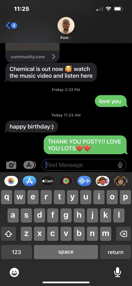 marislasalle's tweet photo. me when @PostMalone texts me happy birthday 😍😵🤩 https://t.co/l0CL8yg5cL