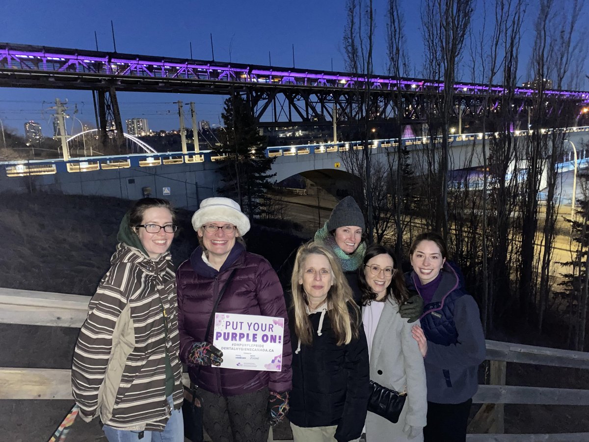 UAlberta_FoMD's tweet photo. The High Level Bridge was lit purple in honour of  National Dental Hygienists Week! 🦷

Thank you to all of our dental hygienists who continue to play pivotal roles in oral health care. https://t.co/htix4In8bz