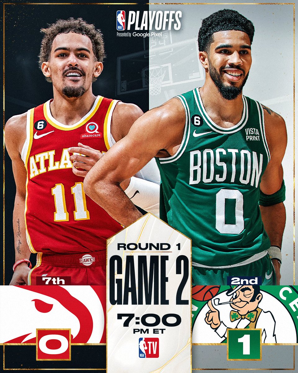NBA's tweet image. The @celtics were excellent on both ends in Game 1.

The @ATLHawks will look to even the series tonight on NBA TV.

Game 2 tips at 7pm/et: app.link.nba.com/e/nba_TV