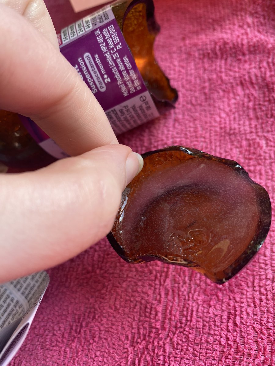 KarisStrong's tweet photo. @AldiUK I could have cried. A whole bottle of calpol because the bottom was cracked…. Refund please? It isn’t cheap 😭😭 https://t.co/sQ0pK2ayqc