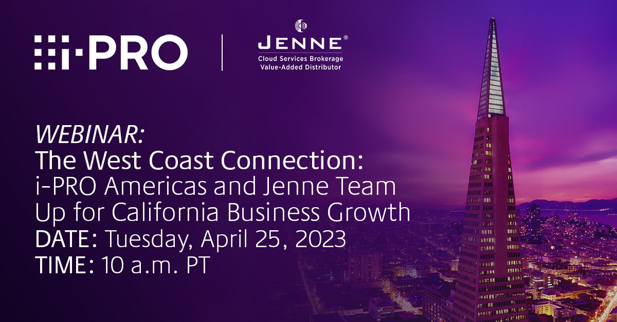 Join <a href="/JenneInc/">JenneInc</a> and i-PRO Americas Inc. on Tuesday, April 25 at 10 AM PT for a West Coast Connection webinar focused on #openstrategy, #edgeai #securitysolutions and #CMAS and leasing options to enhance your #surveillance systems!

✅ Register today at loom.ly/D6o63FE