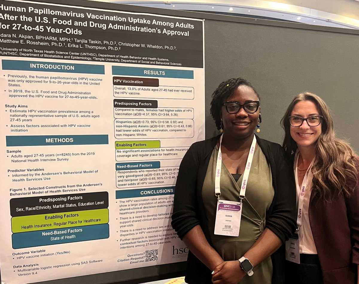 Check out Idara Akpan’s research on HPV vaccination among 27-45 year olds in the US at #IPVC2023.