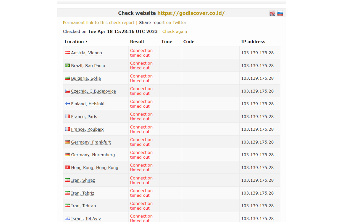 TSechow's tweet photo. #DDOS [Kota Balikpapan]

IP/HOST : https://t.co/VanAcbQnbT
IP address : 103.139.175.28
Hold : -
Proof : https://t.co/XeeoaXoBhs

@KotaBalikpapan 

Dm me unlock ddos :)
#balikpapan https://t.co/8bTxBp53Ts