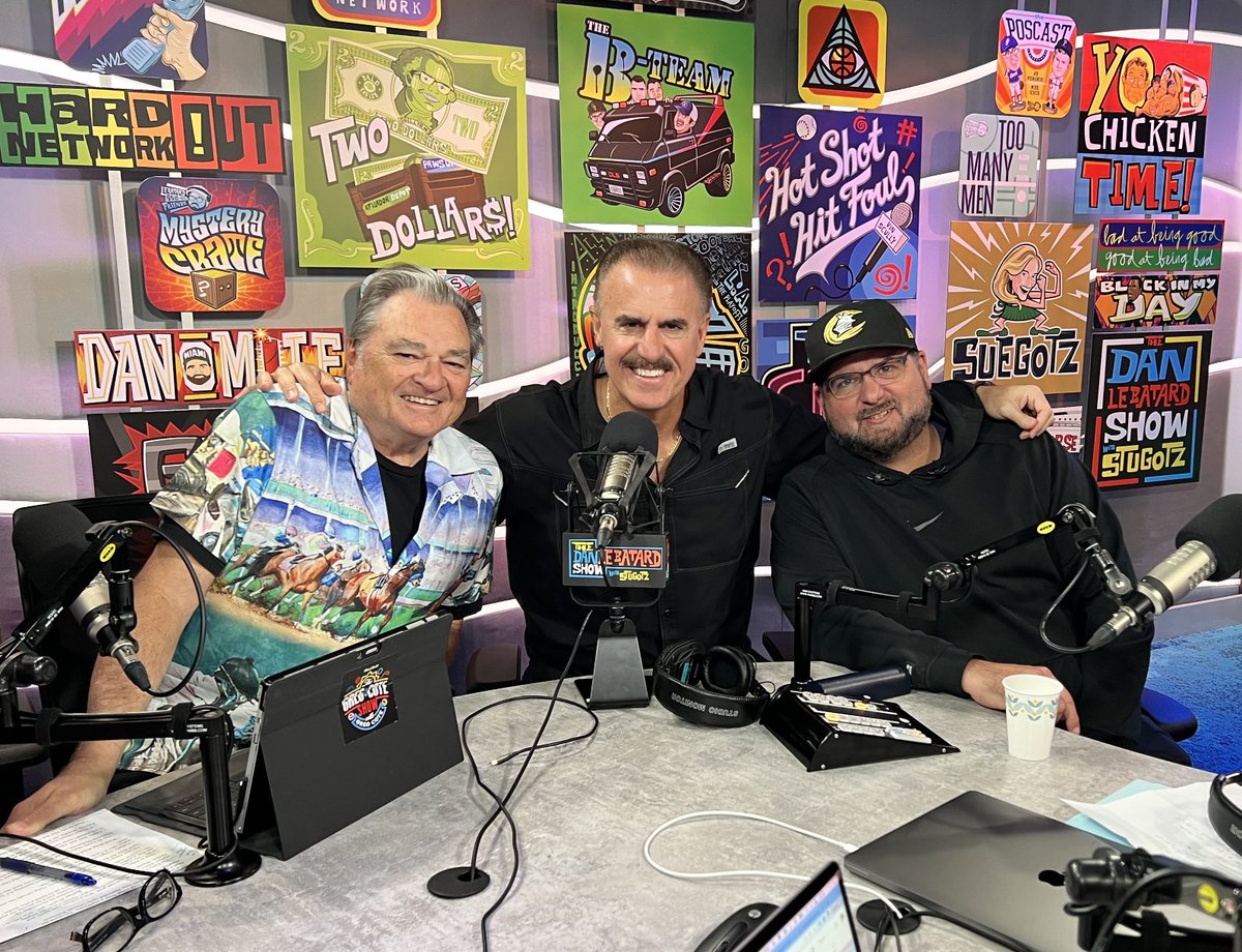 RonMagill's tweet photo. Fun time in-studio with good friends, ⁦@gregcote⁩ and ⁦@LeBatardShow⁩. Brought a snake with me that didn’t sit well with Stugotz which is why he is not in the photo! I’m sure the show will post about the chaos that ensued! https://t.co/390QhrLwUT
