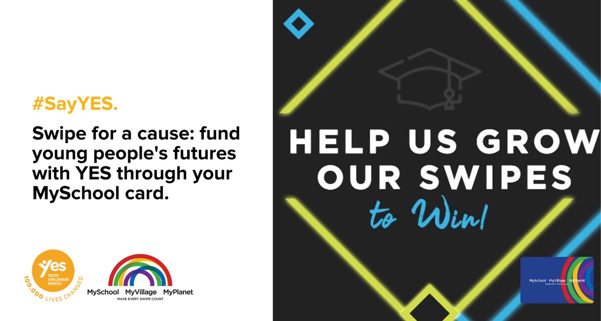 Swipe your <a href="/MySchoolSA/">MySchool SA</a> or linked <a href="/WOOLWORTHS_SA/">Woolworths SA</a> card to fund a young person's future with YES! Up to 1% of your spend will be donated to YES, &amp; if you swipe over April/May you can help us win up to R10k. Support our mission to create job opportunities for SA's youth. #SayYES.