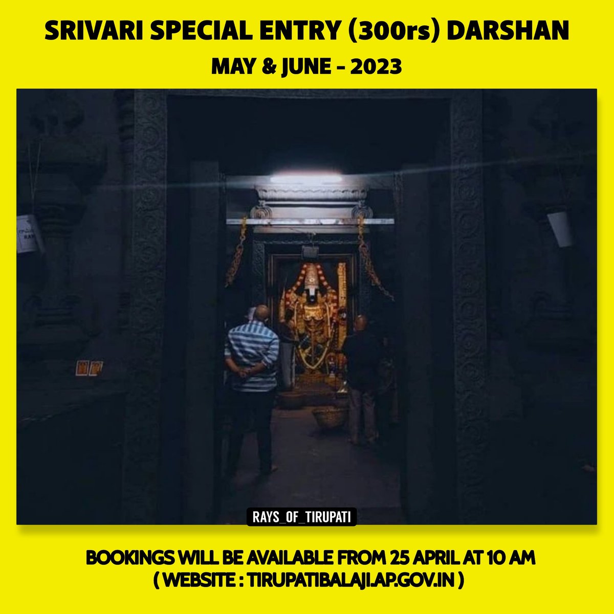 raysoftirupati's tweet photo. Tirumala Srivari Special Entry (300rs)Darshan Update - May &amp; June 2023

#Tirumala #Tirupati #specialentrydarshan #tirumaladarshantickets #lordvenkateshwara #lordperumal #lordbalaji #temple #ttd #govinda #alipiri #tirupathi #raysoftirupati https://t.co/0arSsAwNO8