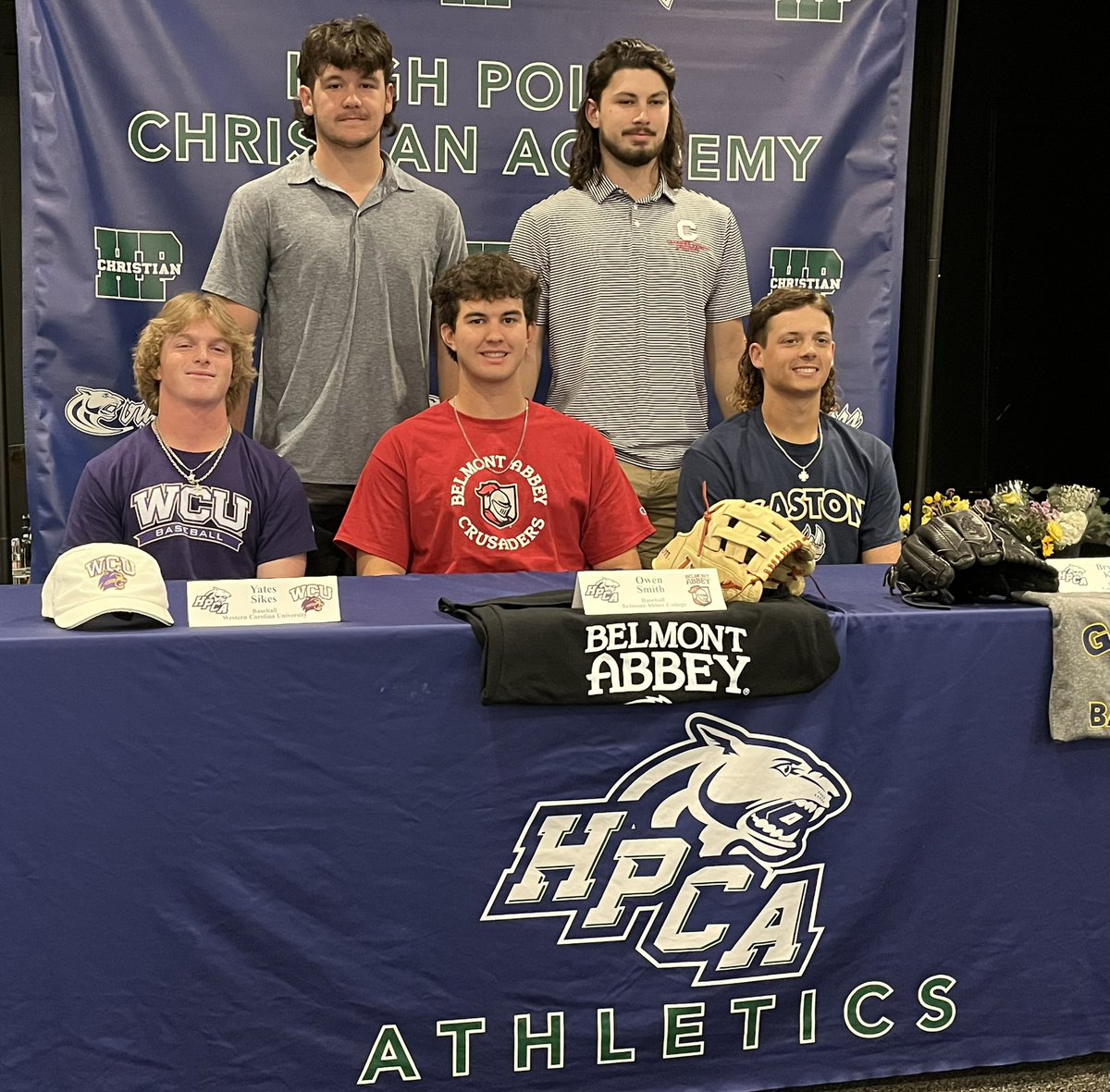 HP Christian Baseball (@hpca_baseball) on Twitter photo Congrats to Seniors Bryson King(Gaston College)Yates Sikes(Western Carolina)Owen Smith (Belmont Abbey) on their signings.All 5 seniors have now signed to play at the next level. Catawba, Wingate, Western Carolina, Gaston College ,Belmont Abbey. <a href="/HPEmichael/">Michael Lindsay</a> <a href="/PrepBaseballNC/">Prep Baseball North Carolina</a> Congrats to Seniors Bryson King(Gaston College)Yates Sikes(Western Carolina)Owen Smith (Belmont Abbey) on their signings.All 5 seniors have now signed to play at the next level. Catawba, Wingate, Western Carolina, Gaston College ,Belmont Abbey. <a href="/HPEmichael/">Michael Lindsay</a> <a href="/PrepBaseballNC/">Prep Baseball North Carolina</a>