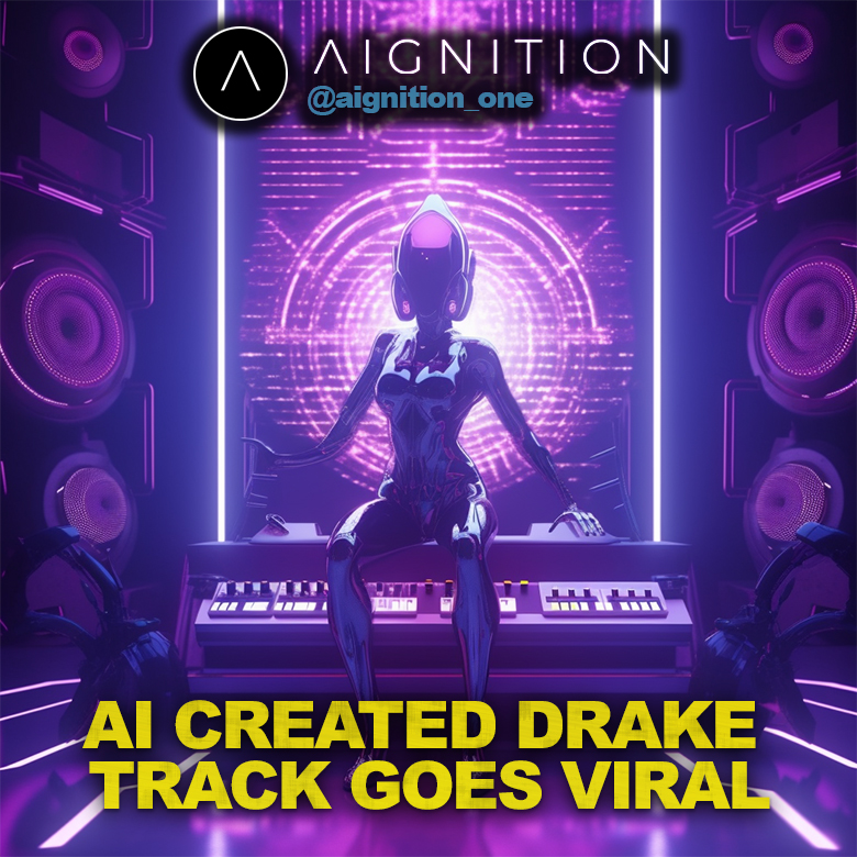 AIGNITION_ONE's tweet photo. Move over, human musicians—there's a new AI music producer in town! An AI-generated Drake and The Weeknd song has gone viral, and it’s taking the music world by storm. AI even did the vocals! 📷 #AI #Drake #TheWeeknd https://t.co/zV4PBsQOys