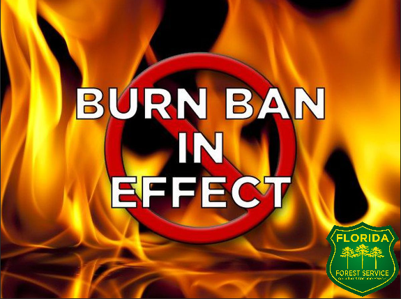 Burn bans are currently in effect for the following counties.

*St. Lucie County
*Indian River County
*Highlands County
*Glades County

Contact your counties local government offices for more information on the burn bans.