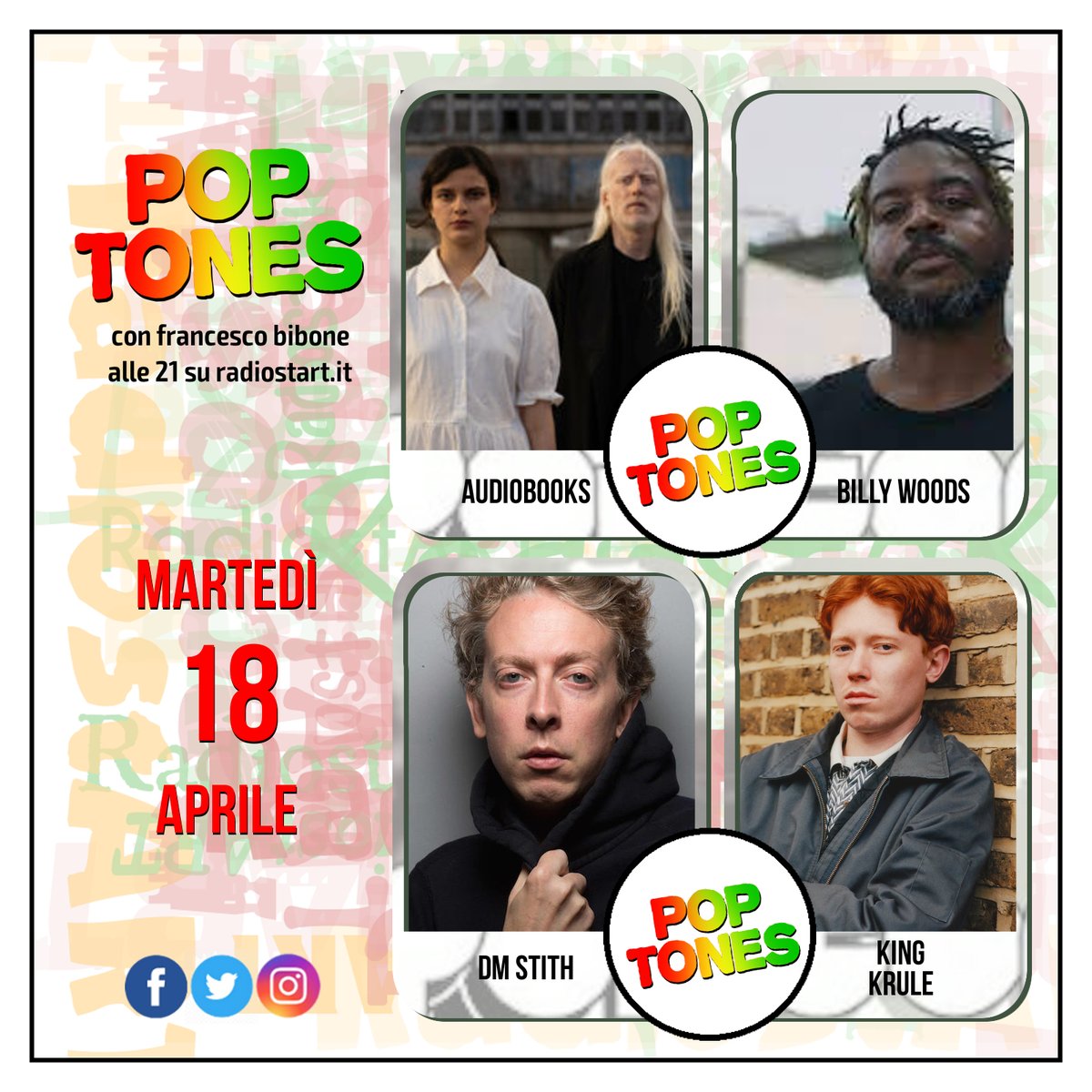 ArtRadiost's tweet photo. Ogni martedi alle 21, su https://t.co/5PXbyF1ngk, Francesco Bibone conduce POPtones: oltre 90 minuti di novità discografiche a 360 gradi

#RadiostART #POPtones #18Aprile #April18 #Pop #Music #Radio #OnAir #Podcast #Playlist https://t.co/cxpPt9vH3A