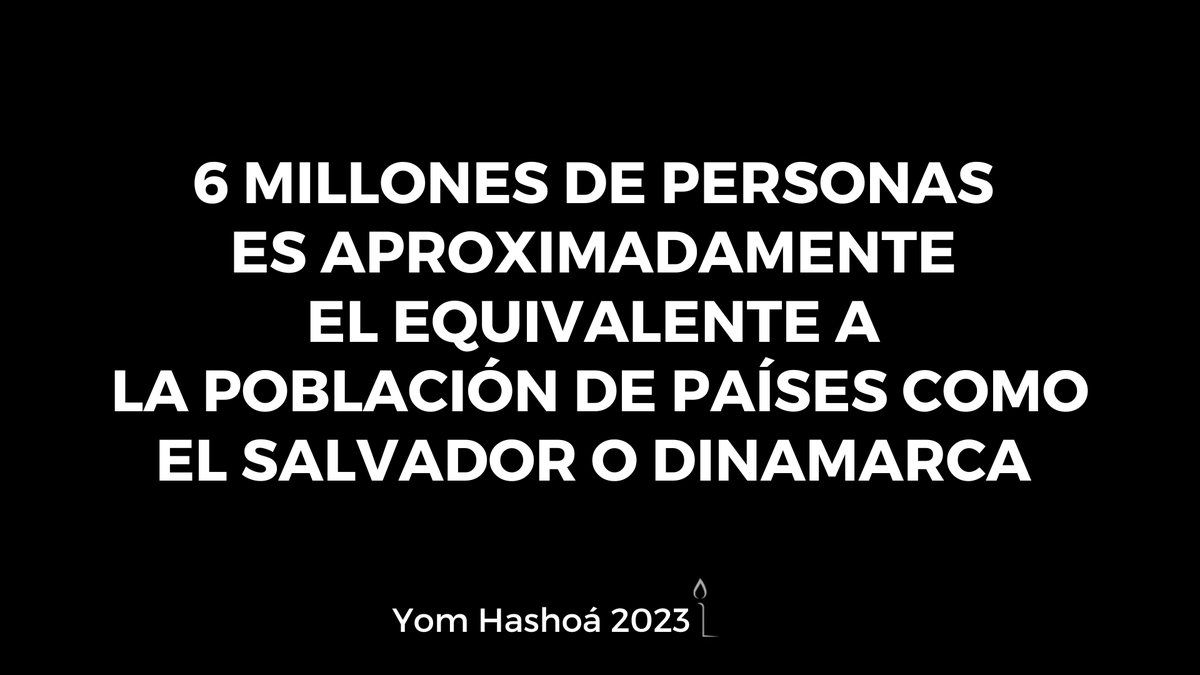 IsraelinSpanish's tweet photo. 6 millones de nombres
6 millones de voces
6 millones de nacimientos
6 millones de muertes

6 millones de vidas judías cortadas de raíz por el odio.

Es difícil imaginar y conceptualizar un número tan grande.

Así serían 6 millones en términos que podemos intentar entender: https://t.co/heR9UvAoGG
