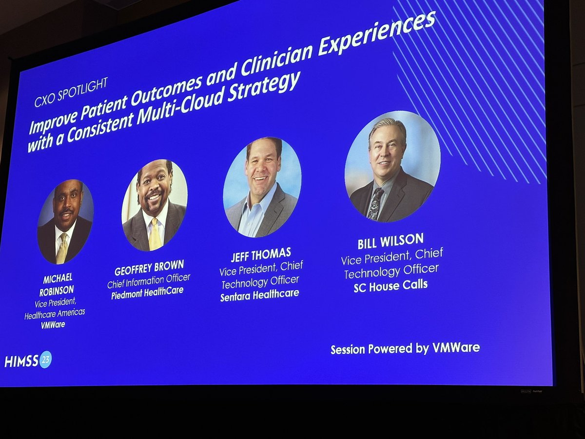 EvanKirstel's tweet photo. 🤔 80% of organizations across all industries have a multi-cloud strategy 

Michael Robinson, VP #Healthcare Americas @VMware opens up this session #HIMSS23 

#cloud #HealthIT #multicloud @VMwareHIT https://t.co/ZHGhs3N04o