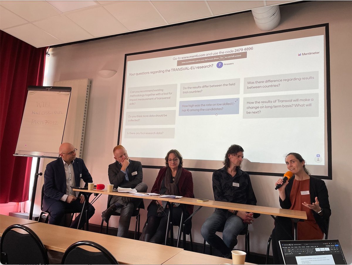 lllplatform's tweet photo. ❌❌ #TRANSVAL-EU partners meet in Paris for the final Research Conference. Today is all about the recognition and validation of transversal skills: state of the art, key issues and debates, and good practices in Europe
🔜👁️Ready for day 2 tomorrow‼️ https://t.co/8eZY3377Xg