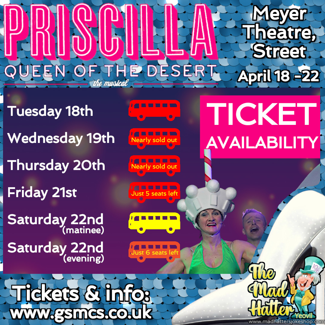 GSMCSociety's tweet photo. Tonight's the night, with a special sing-along show...and there's a few tickets left for our other five performances this week. Grab your tickets while you can: https://t.co/Z6NAA3ugXr (90% now sold)

#theatre #stage #Priscilla #QueenOfTheDesert #DragQueens #Australia https://t.co/k1rp01rhip
