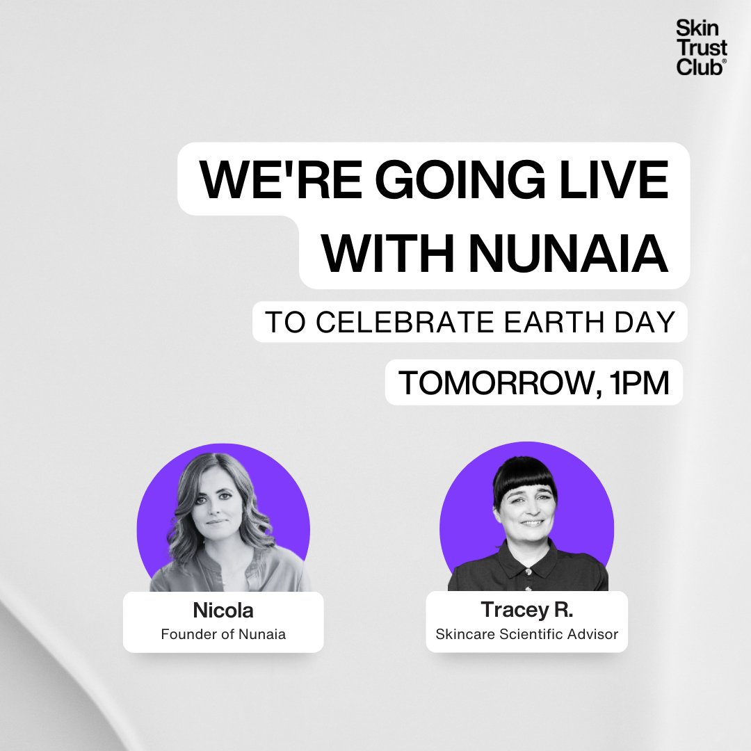 skintrustclub's tweet photo. Join us tomorrow to discuss the importance of nature in skincare and its beneficial impact on the skin microbiome, with natural skincare brand Nunaia. On Instagram at 1pm! #earthday 💚https://t.co/fbu4Mpj6zc https://t.co/N3wfNvIfog