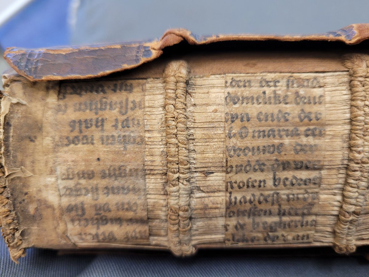 Ken_Gibb's tweet photo. Manuscript waste revealed by the missing spine on a 1574 book by Cornelius Jansenius
#bookguts #bindingwaste https://t.co/UkTzZcOXUA