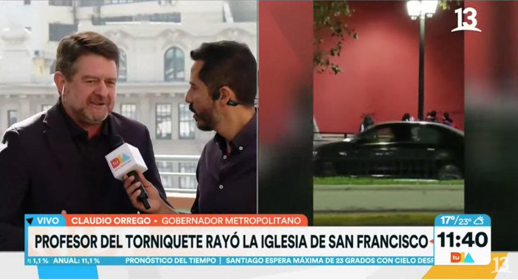 SalasRama's tweet photo. Creo q los medios de comunicación tienen un rol en cuanto a cómo presentan un tema. En vez de que el GC diga "Profesor del Torniquete rayó la iglesia de San Fco", debería decir: "Delincuente rayó la iglesia de San Fco". Hasta cuándo le hacen publicidad a esos personajes nefastos. https://t.co/uo68z8YAoR