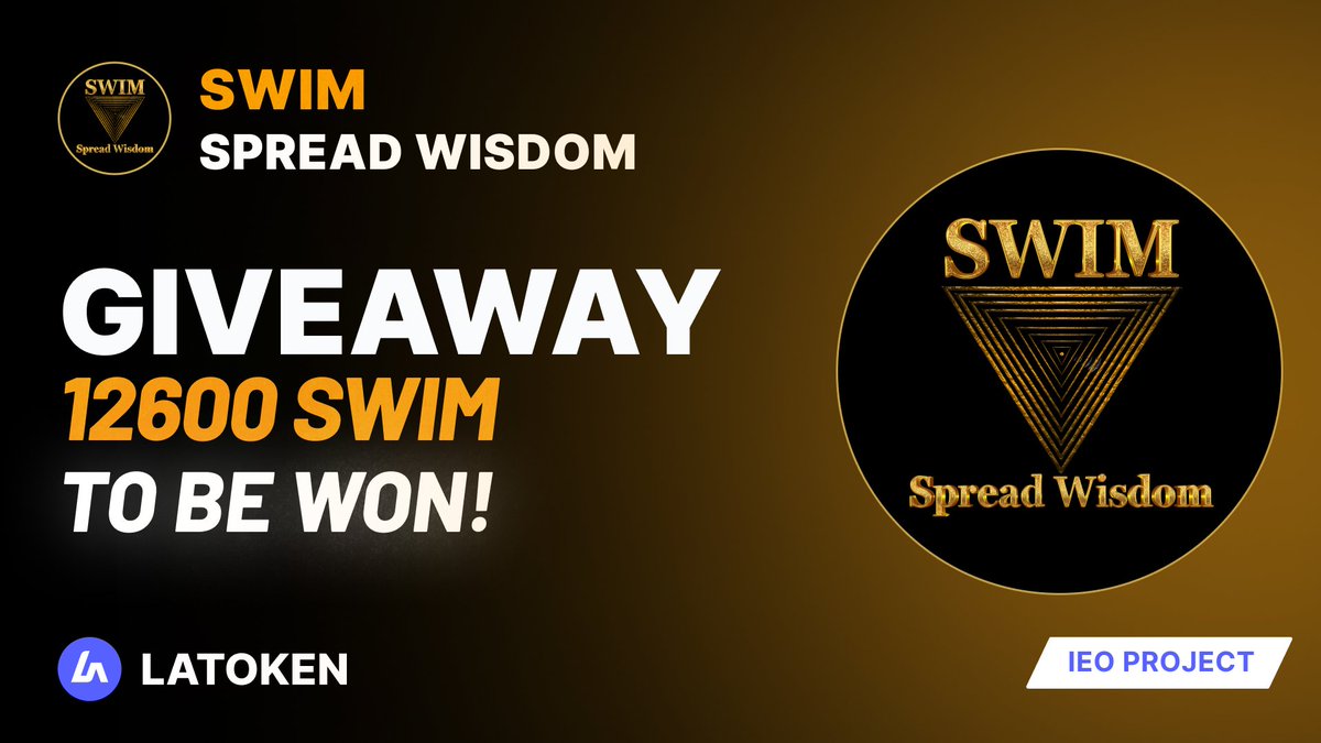 Latoken_cex's tweet photo. 🏆 $500 SPREAD WISDOM (SWIM) Giveaway on #LATOKEN 

🔥 80 Winners.
✅ Complete all tasks and qualify for the #Giveaway 
📲 Tag 5 Friends and Share.
⏰ April 18, 2023 - April 22, 2023.

JOIN GIVEAWAY👉 https://t.co/LsJTjMBKM9 https://t.co/AXFjio0Lea