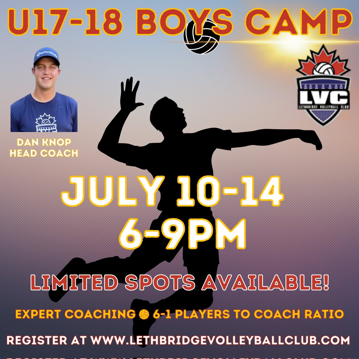 LVCVolleyball's tweet photo. Our U17-18 Boys Camp will be head coached by Dan Knop

You can register for the camp at our website: https://t.co/fnSn8bN2tR 

SPOTS ARE LIMITED! Register now at https://t.co/gDV9qhUg2j

#volleyball #summer #camp #fun https://t.co/mbqdPRZYGO