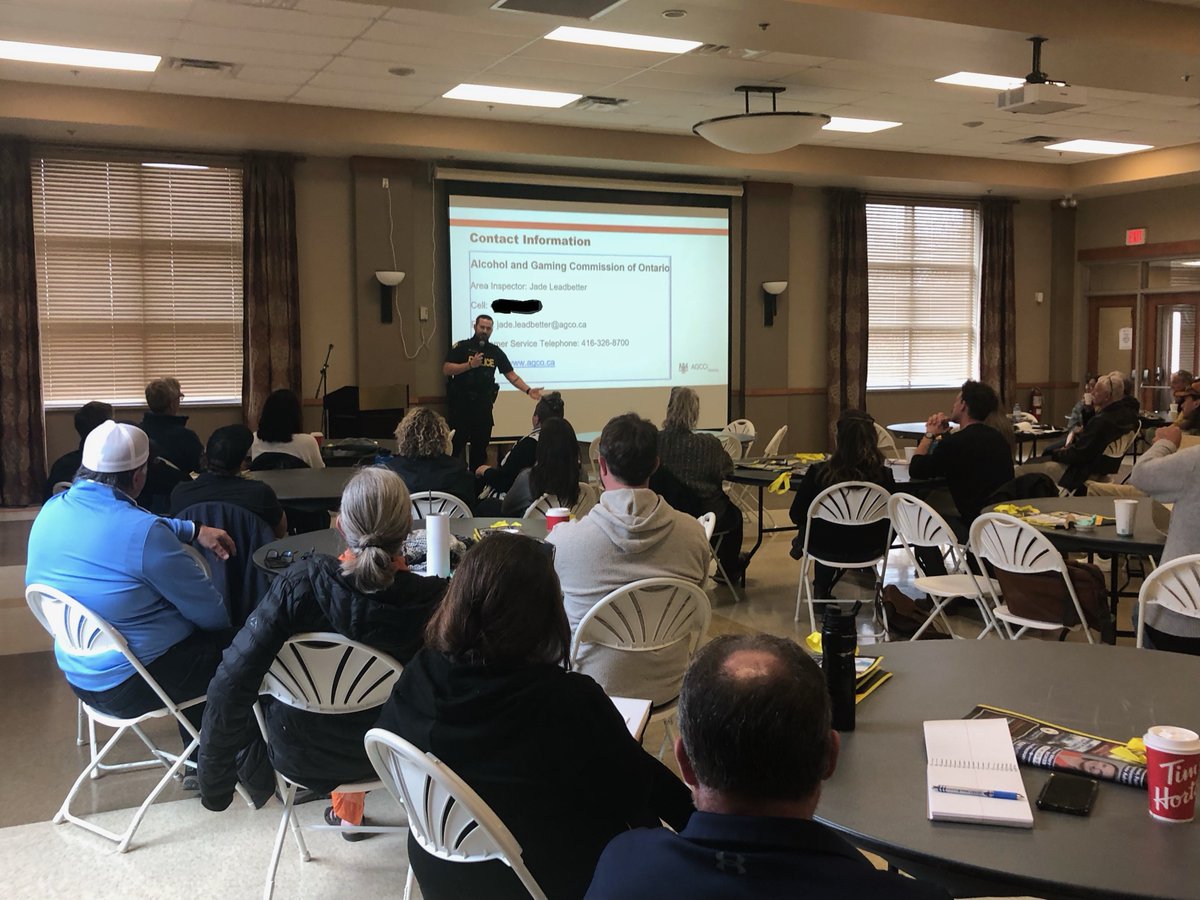 OPP_ER's tweet photo. The @Ont_AGCO + #PrincEdOPP hosted a 'Collaborative Approach to Reduce Impaired Driving' yesterday, providing local businesses the tools to assist in combating impaired driving in PEC. #CommunityPolicing #DriveSave #PlanARIdeHome ^am https://t.co/OM3ixGsiGs