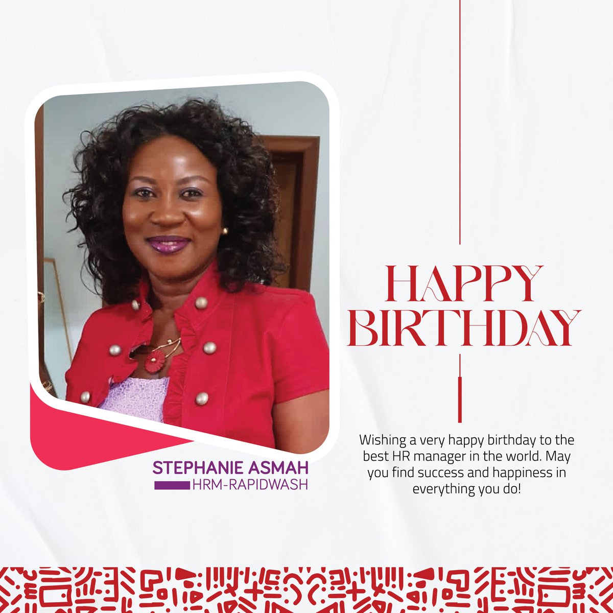Wishing you a birthday full of complete joy. May this joy remain forever in your heart, and may you age gracefully. Happy Birthday our dear HR!🎂💃

#rapidwash #washmoreworryless #birthday #celebrations #ghana #laundryservice #shellfillingstation #totalfillingstation #anniversary