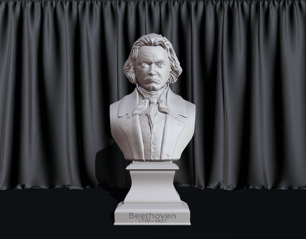 Cody3D's tweet photo. Ludwig van Beethoven Bust file STL-OBJ for 3D printing Cgtrader 3 $ https://t.co/ywf67hRRfH…… #Beethoven #Bust #LudwigvanBeethoven #BeethovenBust #FileSTL #3DPrinter #PrinterFDM #PrinterDLP #3Dart #3Dartist #Printer3D #ModelPrinting #Model3D #FileSTL https://t.co/lKhqTwRXEQ
