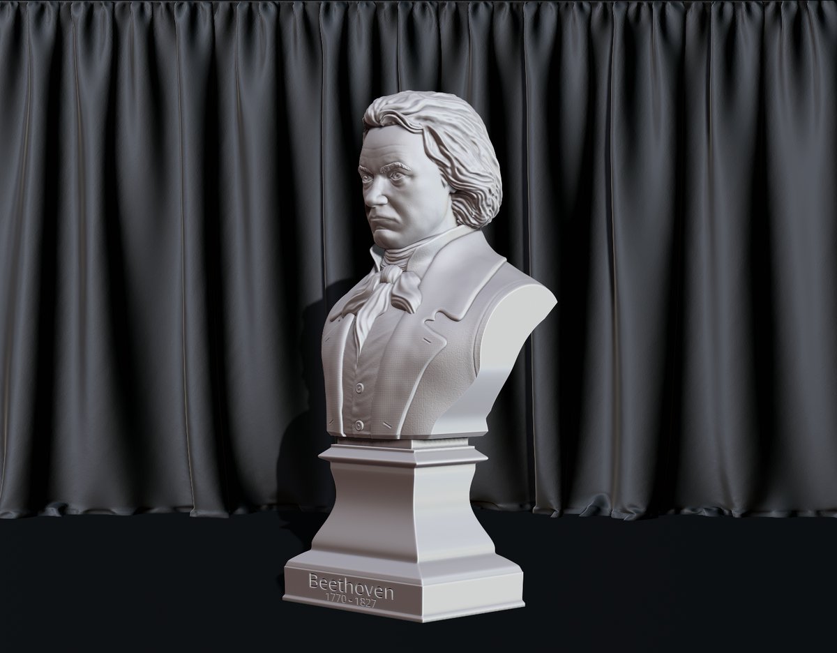 Cody3D's tweet photo. Ludwig van Beethoven Bust file STL-OBJ for 3D printing Cgtrader 3 $ https://t.co/ywf67hRRfH…… #Beethoven #Bust #LudwigvanBeethoven #BeethovenBust #FileSTL #3DPrinter #PrinterFDM #PrinterDLP #3Dart #3Dartist #Printer3D #ModelPrinting #Model3D #FileSTL https://t.co/lKhqTwRXEQ