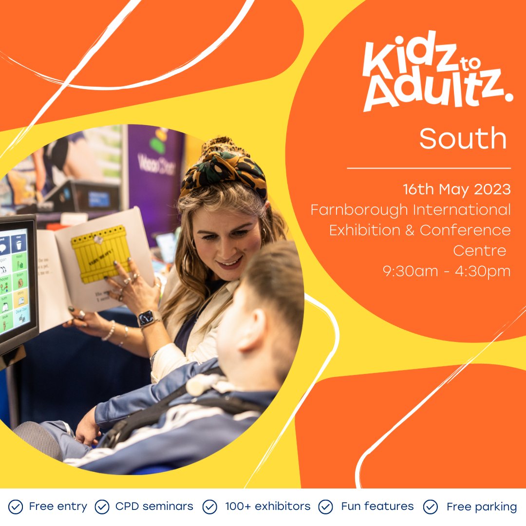 Adapt & Live (@adaptandlive) on Twitter photo It's only 2 weeks to go until #KidzToAdultzSouth at <a href="/Farnborough_Int/">Farnborough International</a>! Don't miss the opportunity to attend this free event for children and young people with disabilities or additional needs, and those who support them.
Sign up now at: kidzexhibitions.co.uk/kidz-south It's only 2 weeks to go until #KidzToAdultzSouth at <a href="/Farnborough_Int/">Farnborough International</a>! Don't miss the opportunity to attend this free event for children and young people with disabilities or additional needs, and those who support them.
Sign up now at: kidzexhibitions.co.uk/kidz-south