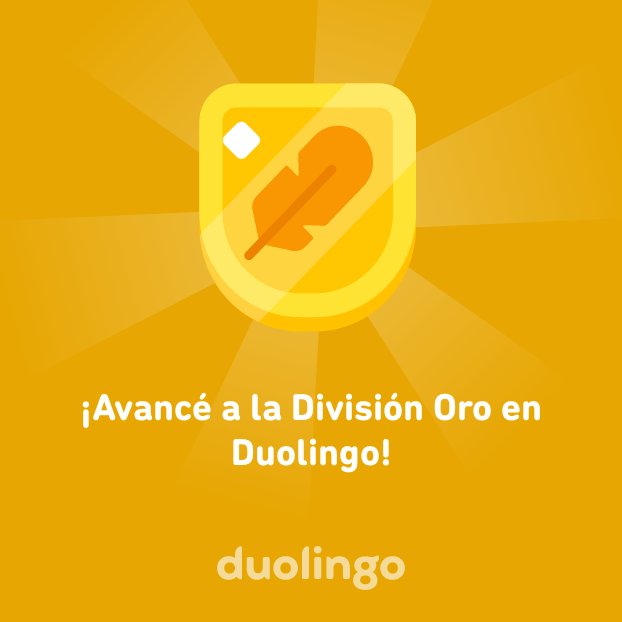 gato1608's tweet photo. ¡Avancé a la División Oro en Duolingo! https://t.co/UzLD5dDpxq