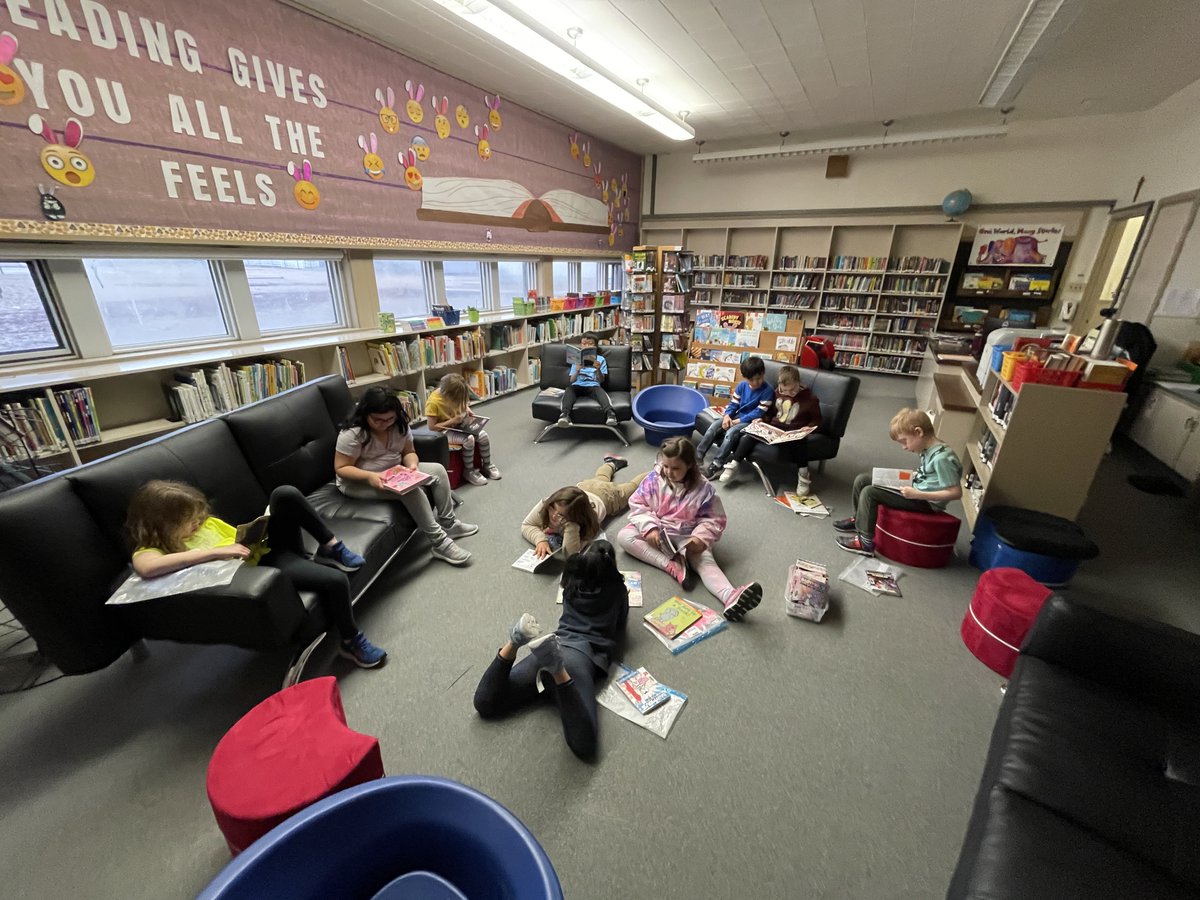 Our grade 2's enjoying some reading time in the library. <a href="/StMarySchool2/">St Mary School</a> <a href="/HolyTrinitySD/">Holy Trinity</a>