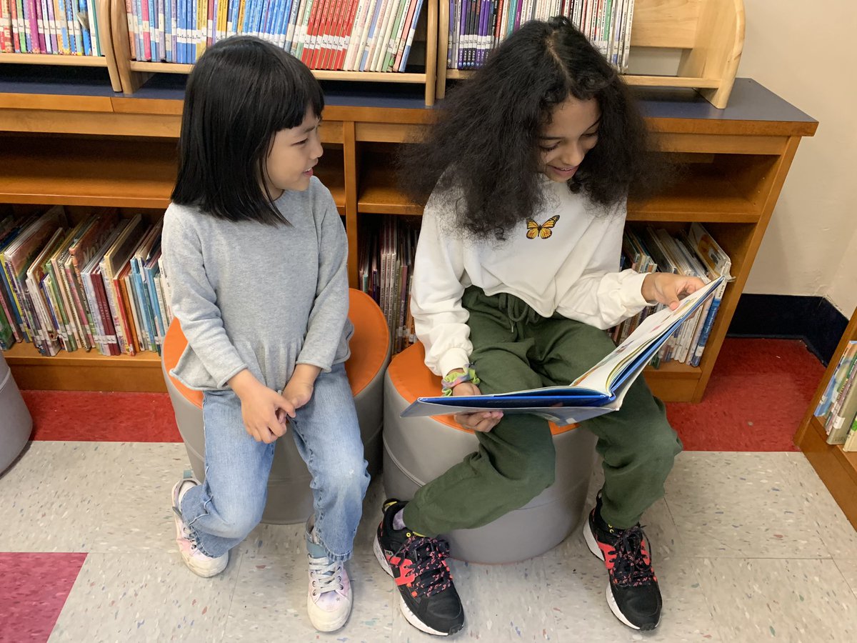 Pre-KB got to visit the Library with sixth grade buddies 📚