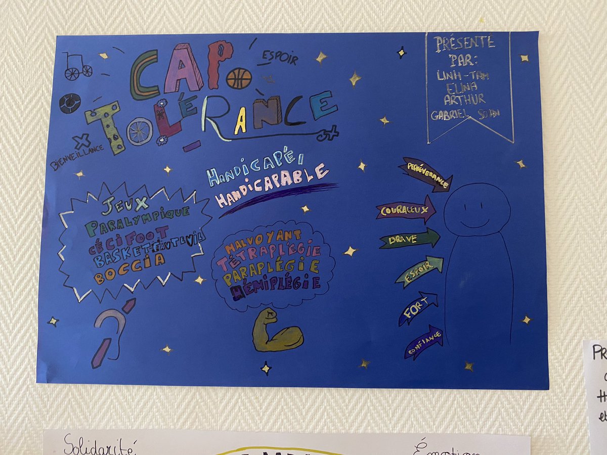 martinez_delord's tweet photo. Ateliers avec @Fernandesdelph + ateliers handisports @StefBachelier + « Vivre en société » +projet Jouons la carte de la Fraternité + Travail en EMI @nseguela32 = Exposition « Cap Tolérance » 👏👏 aux 4D @JeanRostandGers !
#donnerdusensauxapprentissages #interdisciplinarite❤️ https://t.co/tmsHVzoCKL
