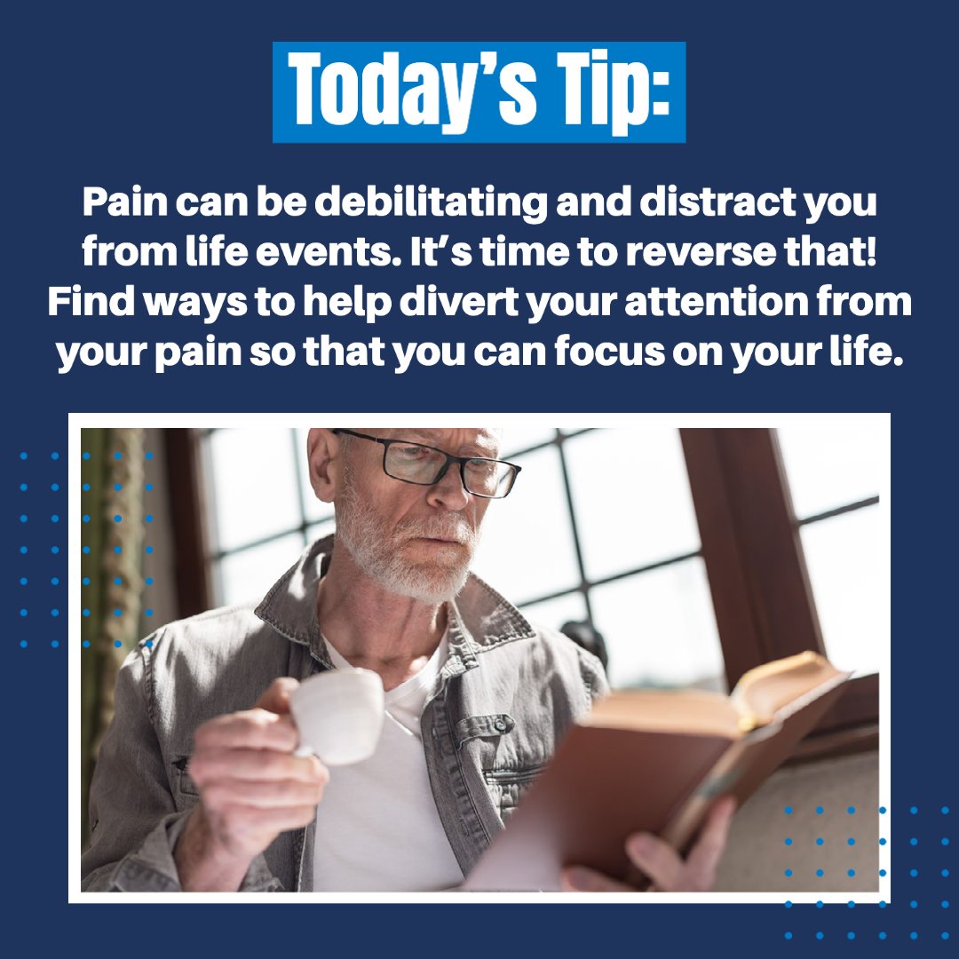 bamapain's tweet photo. Find ways to divert your attention from your pain. Pain can be debilitating &amp; distract you from life events. Try to divert your attention from your pain so that you can focus on your life. #alpain #alabamapainmanagement #BamaPain #alabamapainphysicians #paintiptuesday https://t.co/7eQdnh7AEs